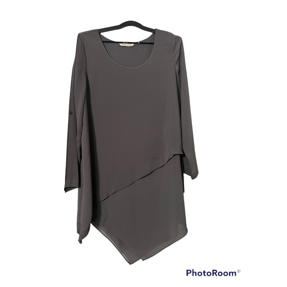 Soft Surroundings Medium Gray Layered Flowing Asymmetrical Tunic - Picture 1 of 6